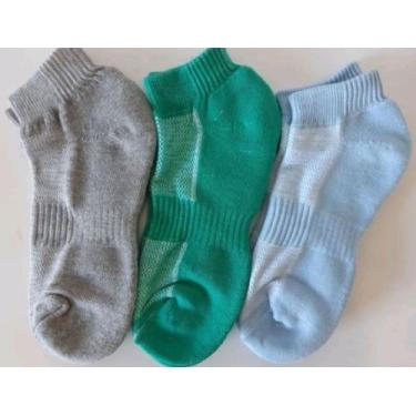 Imagem de 6 Pares Meia  Soquete GROSSA ( 100% Cotton Algodão ) Curto Feminina e 