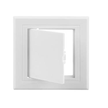 Imagem de CABAX Painel de acesso de plástico de 10 x 10 cm para portas de acesso de parede de encanamento reforçado para drywall com dobradiça removível para uso em escritório doméstico, branco