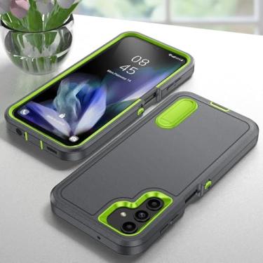 Imagem de HPQWN para Galaxy S24 Ultra Case Full Body 3 em 1 Capa resistente a choques e arranhões com suporte resistente (para Galaxy S24 Ultra/CINZA)