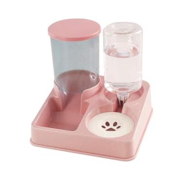 Imagem de WeiLaiKeQi Alimentador de alimentos e dispensador de água Automático Pet Water, destacável, para gatos internos alimentos de gatinho e tigela de água e tigela de, Rosa