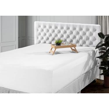 Imagem de Lençol Avulso com Elástico 400 Fios Micropercal Premium, Toque Acetinado e Proteção Antialérgica | Disponível King, Queen, Casal e Solteiro (Branco, Solteiro)