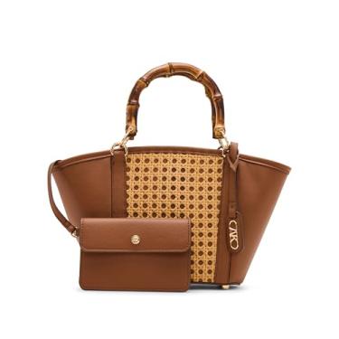 Imagem de Anne Klein Bolsa feminina de bambu com alça destacável, natural/marrom, Castanho, Small