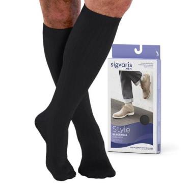 Imagem de Meia Style Actitud Preto Masculina 3/4 15-20 mmHg Sigvaris, G