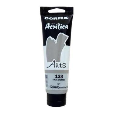 Imagem de Tinta Acrílica 120ml G1 133 Cinza Chumbo Corfix, 133 - CINZA CHUMBO