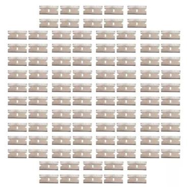 Imagem de Kit 100 Laminas Aço Carbono Para Raspador Ratinho Insulfilm - Stom