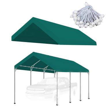 Imagem de Cobertura de cobertura superior de substituição para garagem de 25 x 50 cm para abrigo de lona de carro à prova d'água, barraca de cobertura de carro para festa jardim barco com elásticos de bola