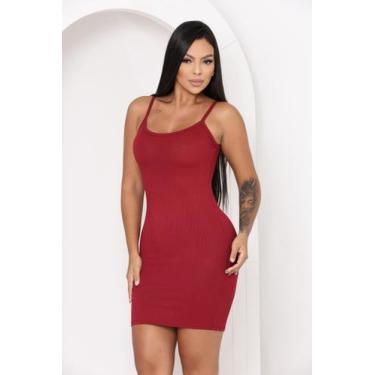 Imagem de Vestido Feminino Canelado Alcinha Liso Verão Versátil Sem Bojo - MD MO