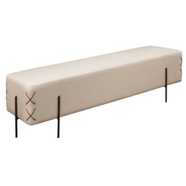 Imagem de Recamier Banco Eros Luxo Preto Castellar Móbile Corino Off White Corino Off White