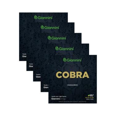 Imagem de Kit 5 Encordoamento Cavaquinho Giannini Cobra GESCL Níckel .010 Leve