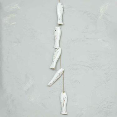 Imagem de Móbile Decorativo 5 Peixes Madeira Balsa Importado Bali