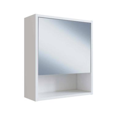 Imagem de Armário para Banheiro com Porta e Espelho Slim Nova Móbile Branco