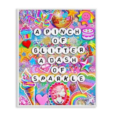 Imagem de Stupell Industries Pinch Of Glitter & Sparkle White Framed Giclee Art, design por Jess Stempel, 61 x 76 cm