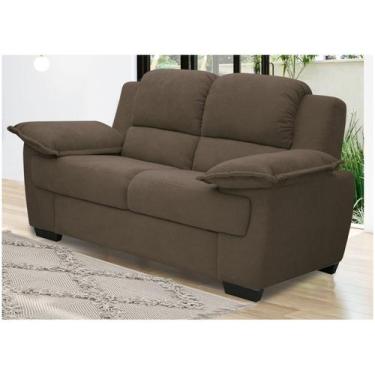 Imagem de Sofá 2 Lugares Suede Carmel Linoforte, Marrom, 2 lugares