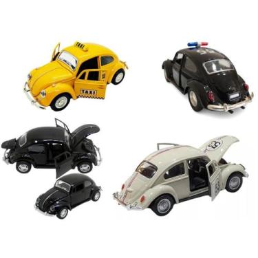 Imagem de Kit 4 Super Carrinhos Miniatura Fusca Colecionador Fricção - Sweet Hom