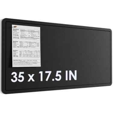 Imagem de MaxGear Quadro de avisos 89 cm x 44,5 cm, placa de feltro dobrável, placa de visão, quadro de cortiça para escritório, casa, escola, quadros de pinos pequenos para paredes, quadro de exibição