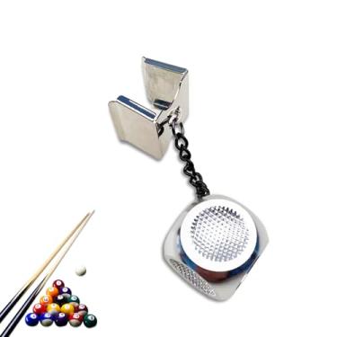 Imagem de Estojo de giz de bilhar 2 em 1 em forma de taco de sinuca (prata)