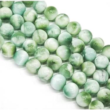 Imagem de Pedras naturais de olho de tigre de 4/6/8/10 mm, perfeitas para fazer DIY e acessórios, olho de tigre verde, 8 mm, 46 contas/318