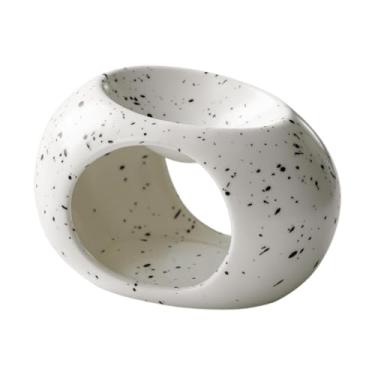 Imagem de Kuntesetty Queimador de óleos essenciais, difusor de aromas de cerâmica para ambientes internos, suporte para velas Tealight para meditação, dia dos namorados, Preto Branco