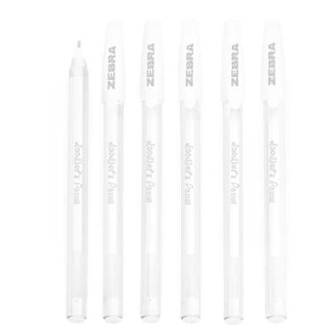 Imagem de Caneta esferográfica Zebra Doodler'z Pastel Stick - 1,0 mm - Tinta branca - Pacote com 6