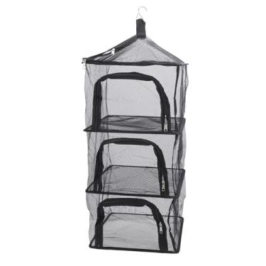 Imagem de Rede de Pesca de Secagem Suspensa, Rack de Secagem de 4 Camadas, Malha Suspensa, Planta, Cesta de Rede Seca, Rede de Secagem Ao Ar Livre para Vegetais, Panelas, Suprimentos de