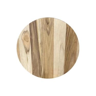 Imagem de Painel de Madeira Teca Redondo Multiuso Natural 38cm - Madali Shop