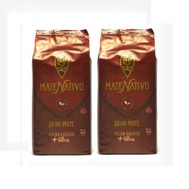 Imagem de 2 Erva Mate Chimarrão MATE NATIVO MOÍDA GROSSA Mais Folhas 1kg