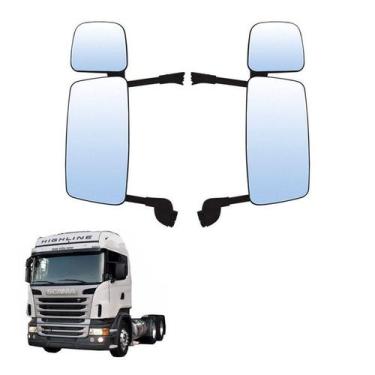 Imagem de Conjunto Retrovisor Completo Scania S5 Economico Par LD LE - Globo