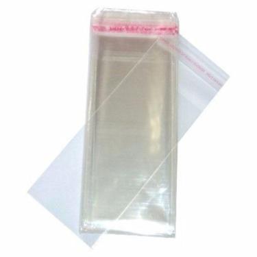 Imagem de Saquinho Plástico Adesivado Transparente 4x7+3 - Pacote com 100 unidad
