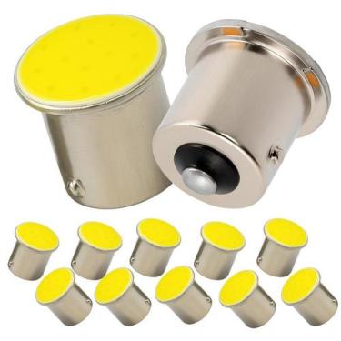 Imagem de Kit 10 Lâmpada LED 1 Polo P21W Cob Super Branca Luz Ré Pingo - Kobo