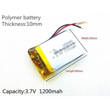 Imagem de Bateria 1200 Mah 3,7v 10mm X 30mm X 40mm 2 Fios  - bgb