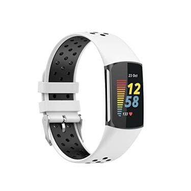 Imagem de Pulseira esportiva compatível com Fitbit Charge 6/Fitbit Charge 5 para mulheres e homens, pulseira de substituição macia e respirável para Fitbit Charge 6/Charge 5 Fitness Tracker