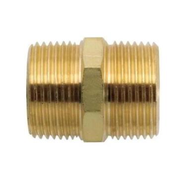Imagem de Niple Duplo Conexão Latão 1/2 Npt Instalação Gás Gn Glp - Ferraz gas