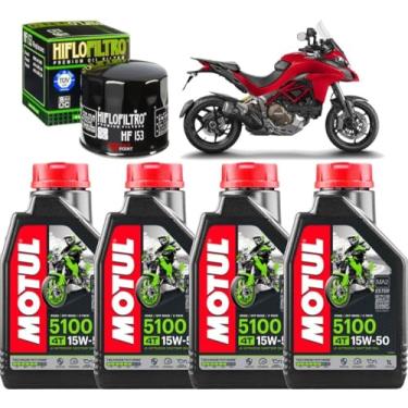 Imagem de Kit Troca Óleo 5100 15w50 4L + Filtro De Óleo Monster E Diavel