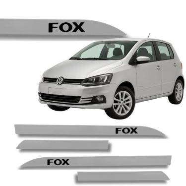 Imagem de Jogo Friso Lateral Fox Prata Lunar Ponta de Faca Grafia - Macall