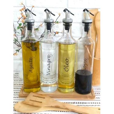 Imagem de Galheteiro 525ml, Azeite, Vinagre, Óleo, Shoyu com bico dosador plásti