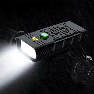 Imagem de minsk Luzes de bicicleta, luz de bicicleta de 8000 lúmens com 4 modos, luz de bicicleta recarregável por USB, farol de bicicleta recarregável por USB de 10000 mAh, farol amplo para ciclismo noturno,