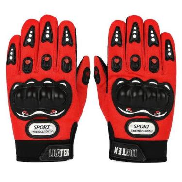 Imagem de Luva De Proteção Motoqueiro Com Dedo Vermelha 3Xl - Luatek