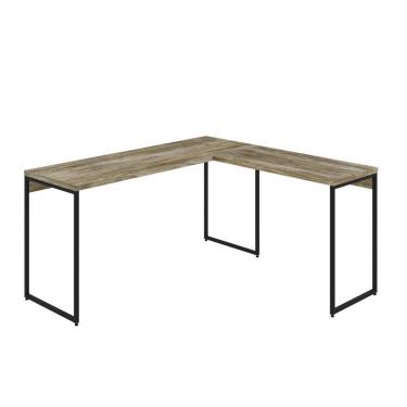 Imagem de Mesa Em L Dynamica Diretor 150x140x75cm Carvalho - Est.preta Carvalho - Est.preta