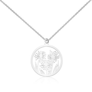 Imagem de WUSUANED Colar de dente-de-leão, joia de flor, presente para amantes, dente-de-leão, presente para mulheres, Large, Aço inoxidável, Sem Pedra Preciosa