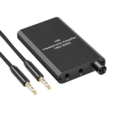 Imagem de RuiPuo Amplificador de fone de ouvido portátil, entrada e saída de áudio estéreo de 3,5 mm, suporta controle de volume com interruptor GAIN para Switch/PS4/PS5/celular/PC/MP3/MP4/HD 650 fones de
