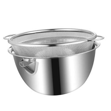 Imagem de Ｂｅｓｇａ Coador com tigela, escorredor de macarrão, cesto com bacia, enxaguador de arroz para espaguete, tigela para misturar salada em aço inoxidável 304