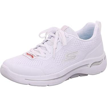 Imagem de Skechers Tênis feminino Go Walk Arch Fit-Motion Breeze, Branco/Prata, 7