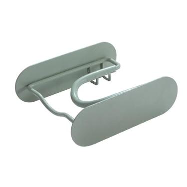 Imagem de Espaço de parede de secador de cabelo Economizando o suporte de parede de parede de metal rack de armazenamento para banheiro material de ferro organizador 12x10x4cm (Verde)