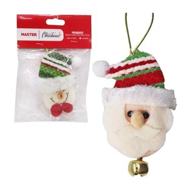 Imagem de Kit 2 Pendentes de Natal – Cabeça Papai Noel/Personagem Natalino 9x6cm Decoração para Árvore e Mesa - MELLUZ (2, Noel/B de Neve)