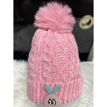 Imagem de Touca Gorro Infantil de Frio inverno Forrada Pompom menino menina(6mes