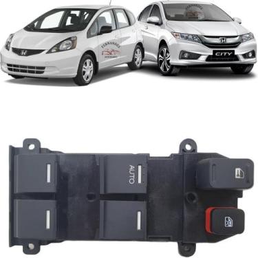 Imagem de Botão Comando De Vidro Eletrico City New Fit 2009 À 2014 - Ymax