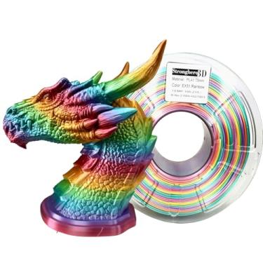 Imagem de Stronghero3D Filamento de impressora 3D PLA 1,75 mm EX51 Rainbow 1 kg (2,2 lbs) para ender3 Anycubic