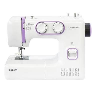 Imagem de Máquina de Costura Doméstica Portátil Lanmax Bivolt 24 Pontos Servo Motor 100w de Potência Costura em Jeans Iluminação LED Passador de Linha Automático Retrocesso Estrutura Interna em Metal