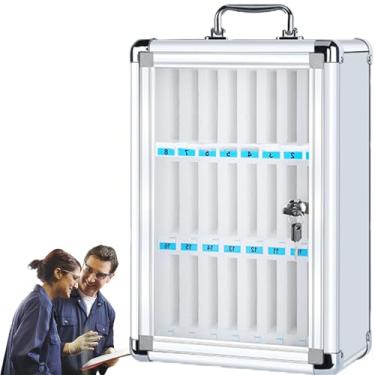 Imagem de Armário para armazenamento de celular, cofre para celular de parede com trava, compartimento de algodão perolado, alça de metal, estrutura de liga de alumínio