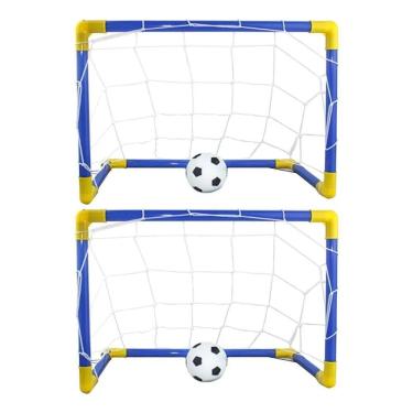 Imagem de Kit 2 Mini Traves Golzinhos De Futebol Infantil Rede E Bolas